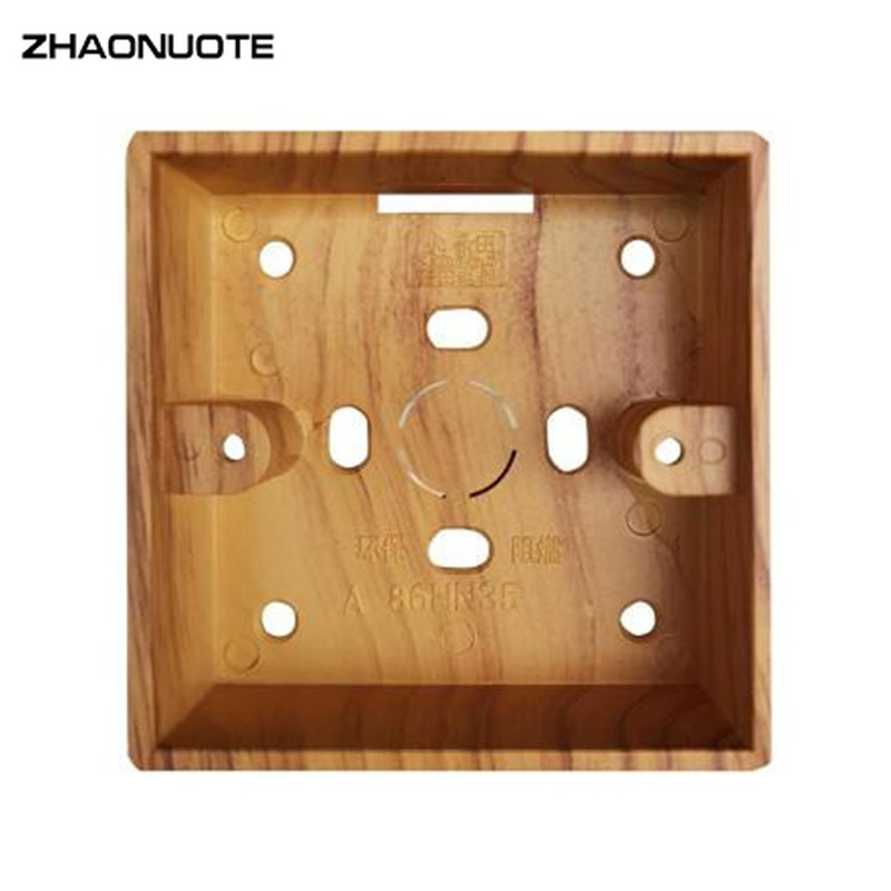 Retro kapcsoló kimenet alsó doboz fa színű 86 típusú kapcsoló aljzat csatlakozó doboz kiemelkedő falra szerelhető doboz 86x86x35mm