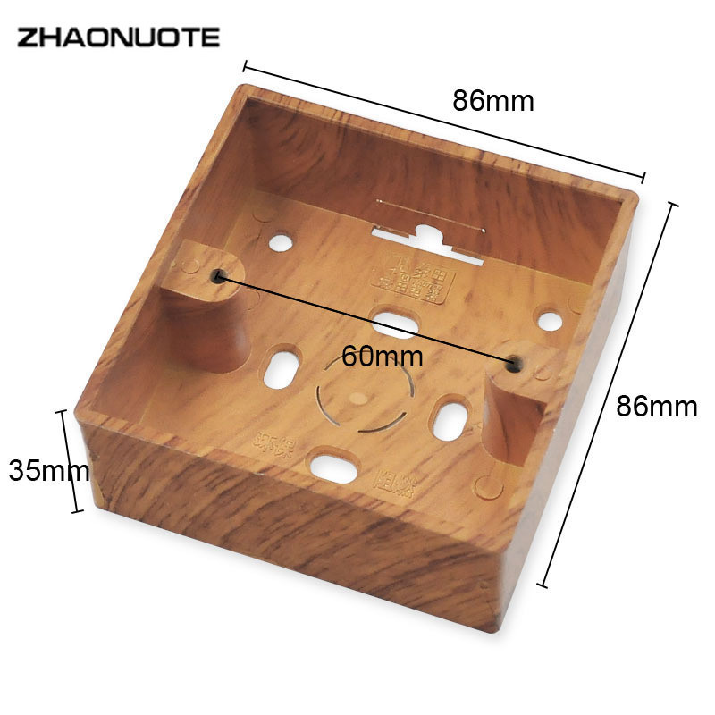 Retro kapcsoló kimenet alsó doboz fa színű 86 típusú kapcsoló aljzat csatlakozó doboz kiemelkedő falra szerelhető doboz 86x86x35mm