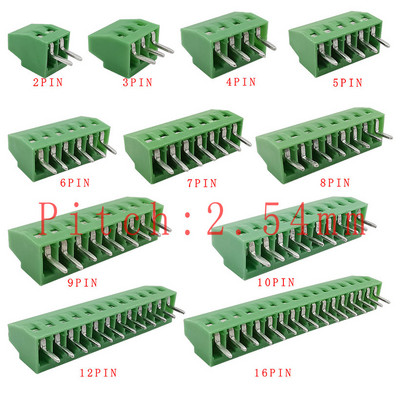 Βύσμα μπλοκ ακροδεκτών με βίδα PCB 2,54mm/0,1" 2P 3P 4P 5P 6P 7P 8P 9P 10P 12P 16P Τερματικά 150V 6A για καλώδιο 26-18AWG