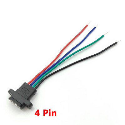 1kom USB 3.1 konektor Tip-C 2Pin 4Pin Žica za zavarivanje Ženska Vodootporna Ženska utičnica Gumeni prsten Priključak za brzo punjenje velike struje