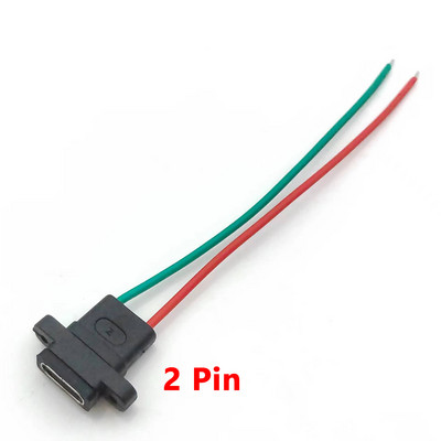 1kom USB 3.1 konektor Tip-C 2Pin 4Pin Žica za zavarivanje Ženska Vodootporna Ženska utičnica Gumeni prsten Priključak za brzo punjenje velike struje