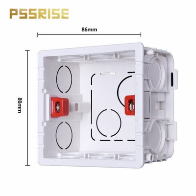 PSSRISE 86 tips ES standarta uzstādīšanas kastes sienas slēdzis barošanas ligzda Sadales kārbas kasete slēptā iekšējā montāžas kārba 86*86mm