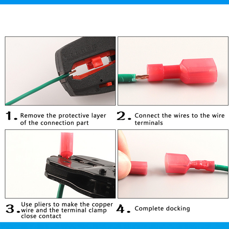 Potpuno izolirani najlonski 6,3 mm ženski + muški izolirani spojni konektori za stezanje električne žice Ožičenje Set utikača