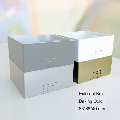 86*86*40mm Premium dobro upakirana razvodna kutija, EU utičnica zidna kutija za vanjsku montažu bijela | Pečenje crno, sivo i zlatno