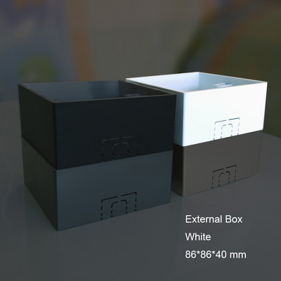86*86*40mm Premium dobro upakirana razvodna kutija, EU utičnica zidna kutija za vanjsku montažu bijela | Pečenje crno, sivo i zlatno