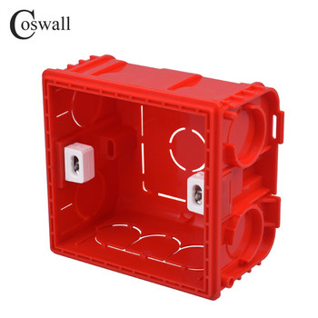 COSWALL Монтажна кутия Касета Превключвател Гнездо Разклонителна кутия Скрита скрита вътрешна монтажна кутия Тип 86 Бяла Червена кутия