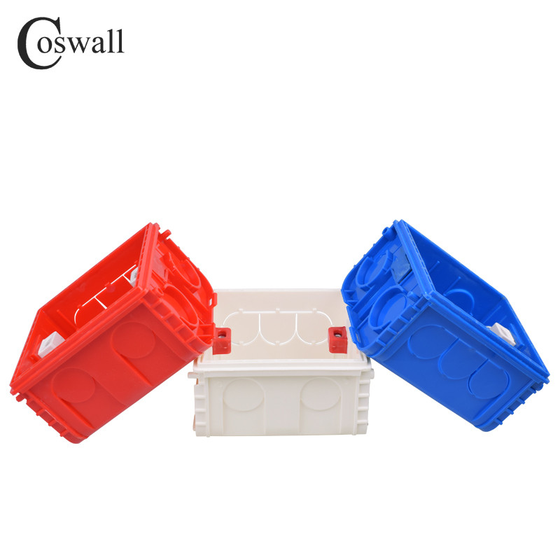 COSWALL Montažna kutija Kazetna sklopka Utičnica Razvodna kutija Skrivena skrivena unutarnja montažna kutija Tip 86 Bijela crvena kutija