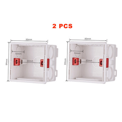 Montažna kutija za zidni prekidač i utičnicu 86*86 mm, zidna kazeta, univerzalna bijela zidna razvodna kutija tipa 86
