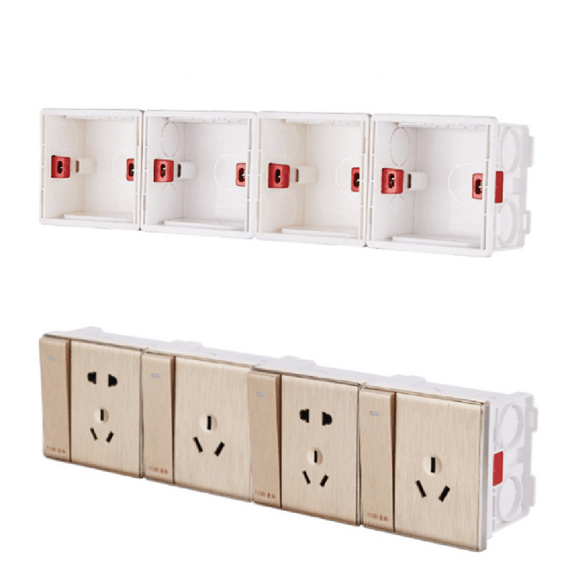 Montažna kutija za zidni prekidač i utičnicu 86*86 mm, zidna kazeta, univerzalna bijela zidna razvodna kutija tipa 86