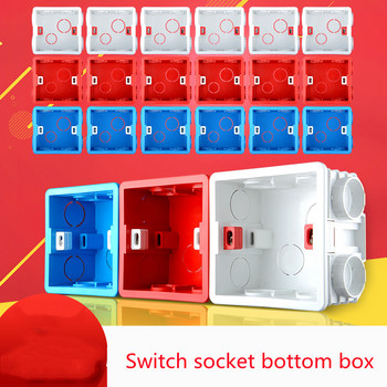 Тип 86 Обща електрическа кутия за стенен превключвател, съединителна кутия за превключвател, скрита в монтажната кутия бяло червено синьо