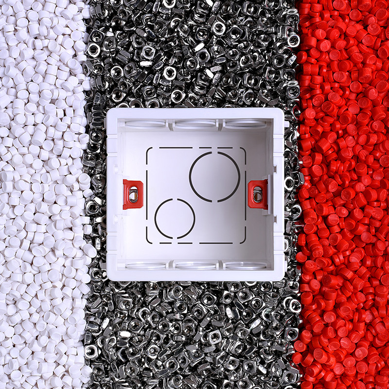 Τύπος 86 Κουτί στήριξης πρίζας γενικού ηλεκτρικού διακόπτη τοίχου, κουτί διακλάδωσης πρίζας διακόπτη κρυμμένο στο κουτί στήριξης λευκό κόκκινο μπλε