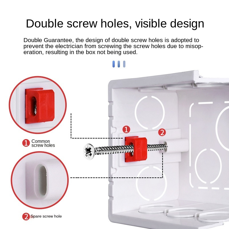 Τύπος 86 Κουτί στήριξης πρίζας γενικού ηλεκτρικού διακόπτη τοίχου, κουτί διακλάδωσης πρίζας διακόπτη κρυμμένο στο κουτί στήριξης λευκό κόκκινο μπλε