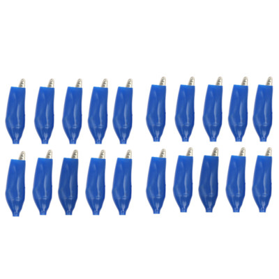 20 tk krokodilli tüüpi klamber 28 mm must punane sinine must kollane pehme plastikuga kaetud testimissond mini alligaatori testklambrid