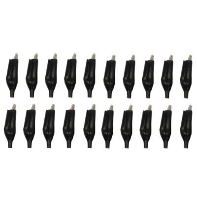 20 tk krokodilli tüüpi klamber 28 mm must punane sinine must kollane pehme plastikuga kaetud testimissond mini alligaatori testklambrid