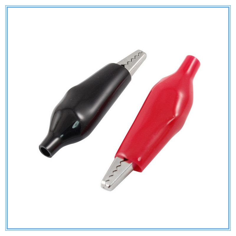 20 tk krokodilli tüüpi klamber 28 mm must punane sinine must kollane pehme plastikuga kaetud testimissond mini alligaatori testklambrid