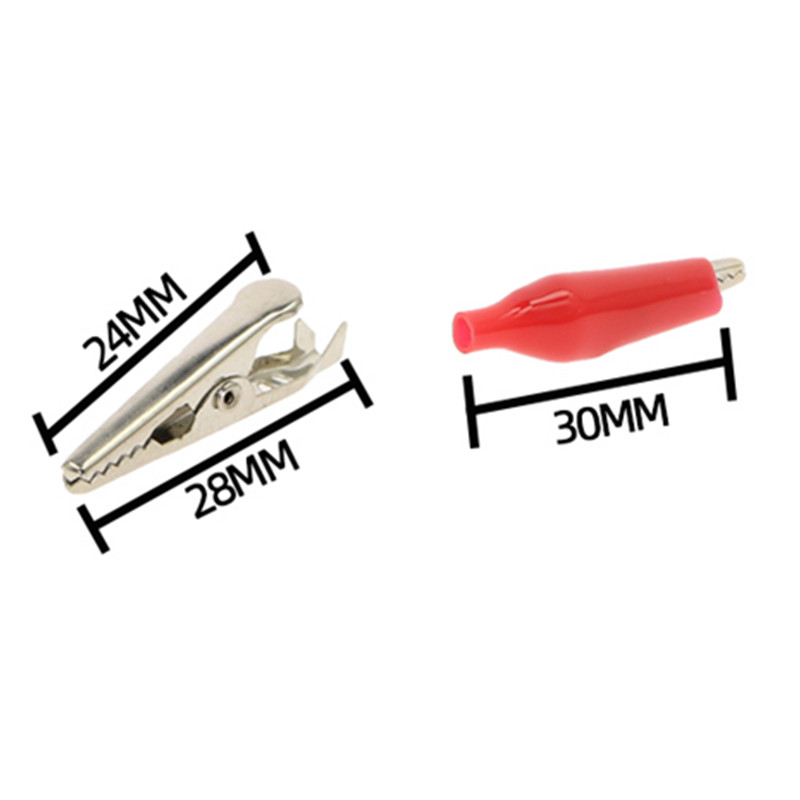 20 tk krokodilli tüüpi klamber 28 mm must punane sinine must kollane pehme plastikuga kaetud testimissond mini alligaatori testklambrid