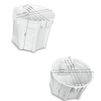 Бяла кутия за стенен монтаж Вътрешна касета за стандартен превключвател и контакт на ЕС Кабелна кутия с кръгла основа