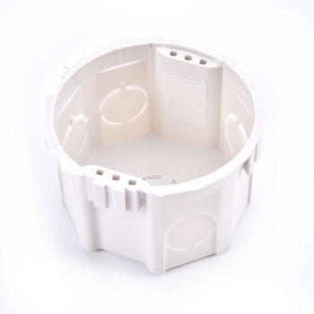 Бяла кутия за стенен монтаж Вътрешна касета за стандартен превключвател и контакт на ЕС Кабелна кутия с кръгла основа