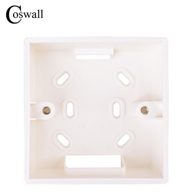 COSWALL 32 mm/40 mm dziļuma ārējā montāžas kārba 86 tipa slēdzim un kontaktligzdai. Piemērot jebkurai pozīcijai ārpus sienas virsmas