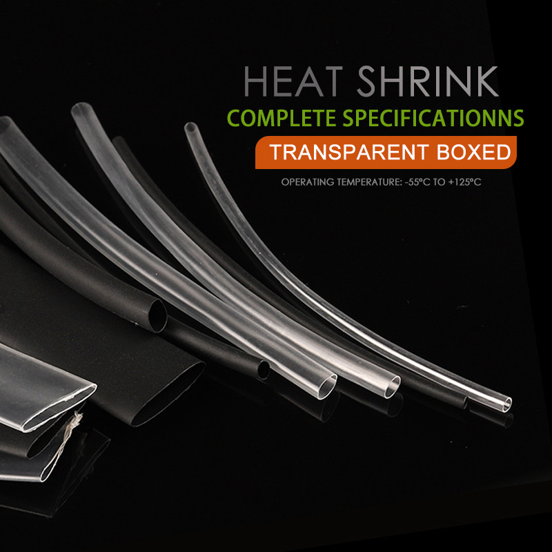 150PCS prozirno termoskupljajuće omotano skupljajuća izolacija termoskupljajuće kućište električnih kabela za automobil skupljajuća cijev komplet cijevi