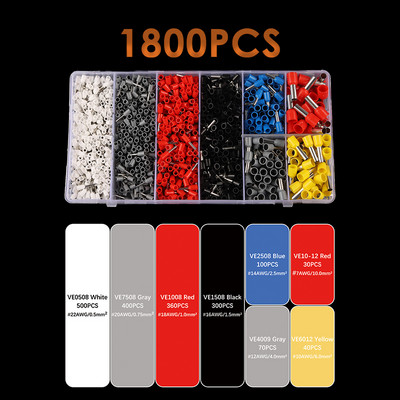 1800/1930/2120GAB kastē ielikts kabeļa vadu savienotājs elektrisko cauruļu spailes Vairāku stilu iepriekš izolēta presēšanas uzmavas spaile s