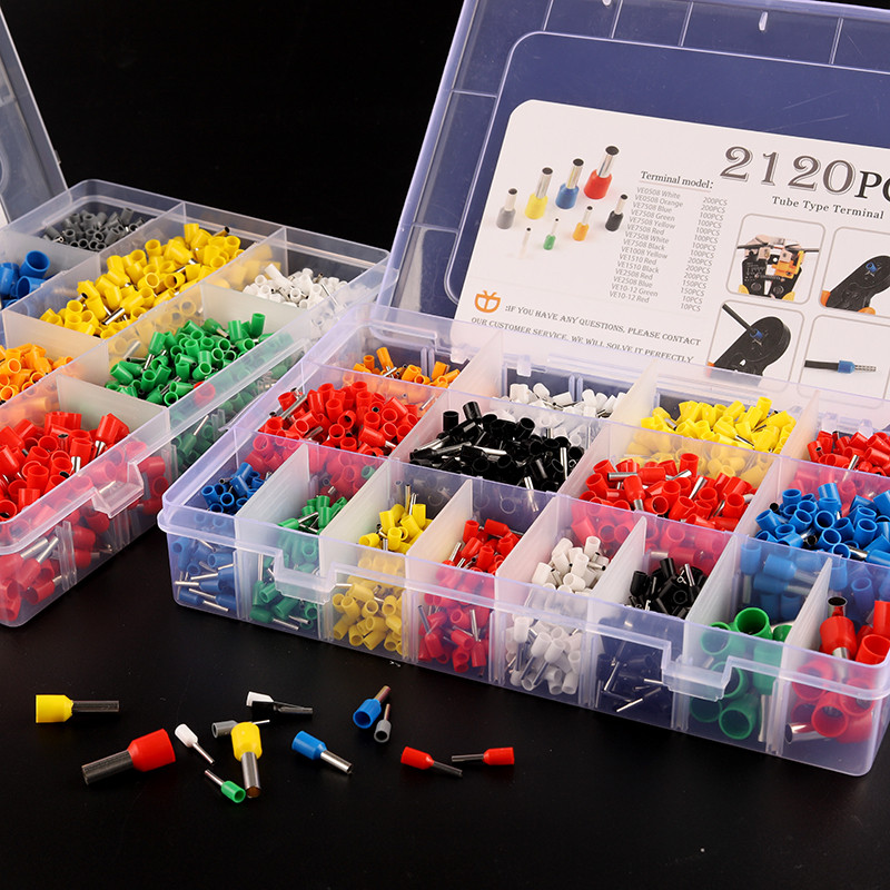 1800/1930/2120GAB kastē ielikts kabeļa vadu savienotājs elektrisko cauruļu spailes Vairāku stilu iepriekš izolēta presēšanas uzmavas spaile s