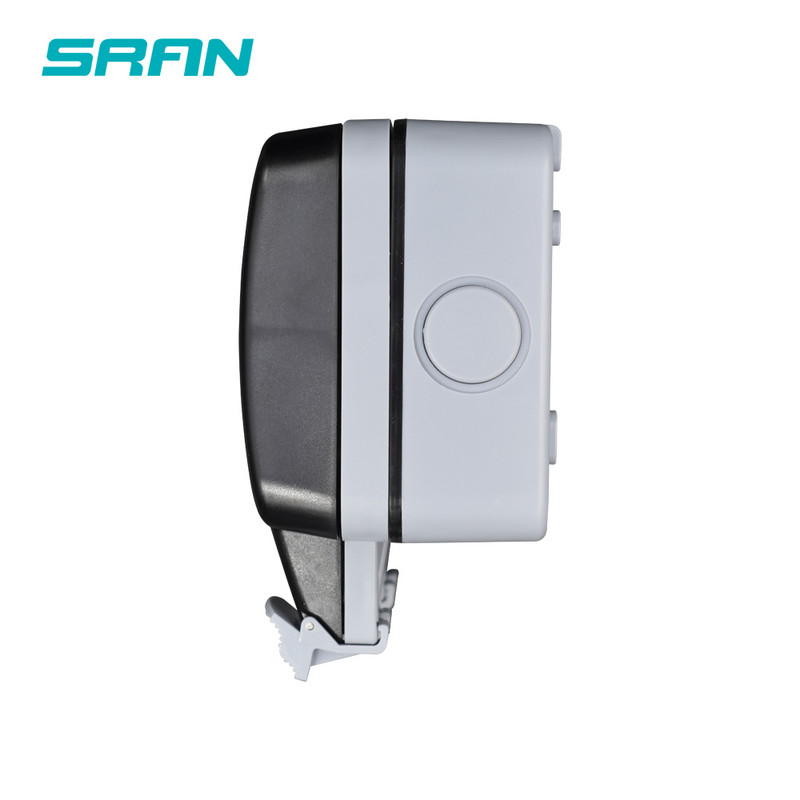 SRAN IP66 ilmastikukindel veekindel välistingimustes töötav must seina pistikupesa 16A 2 Gang EU standard elektrikontakt maandatud