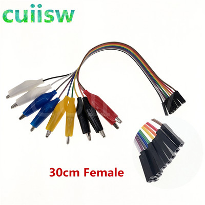 20 cm 30 cm 10 kontaktiga kahe otsaga alligaatoriklambrid, hüppetraat, isane krokodilliklamber, testjuhtmega hüppaja traatliini kaabel DIY ühendus