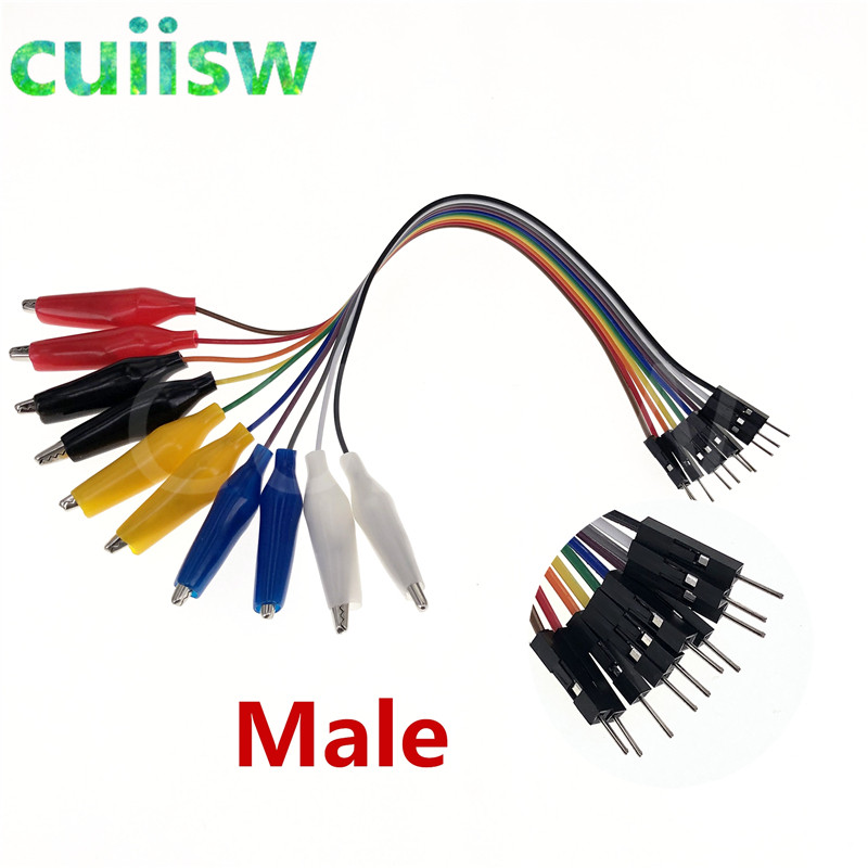 20 cm 30 cm 10 kontaktiga kahe otsaga alligaatoriklambrid, hüppetraat, isane krokodilliklamber, testjuhtmega hüppaja traatliini kaabel DIY ühendus