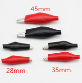 10 tk/partii 28mm/35mm/45mm metallist alligaatoriklamber G98 krokodilli elektriline klamber sondimõõturi testimiseks, must/punane plastpagasiga