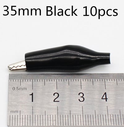 10 tk/partii 28mm/35mm/45mm metallist alligaatoriklamber G98 krokodilli elektriline klamber sondimõõturi testimiseks, must/punane plastpagasiga