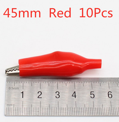 10 tk/partii 28mm/35mm/45mm metallist alligaatoriklamber G98 krokodilli elektriline klamber sondimõõturi testimiseks, must/punane plastpagasiga