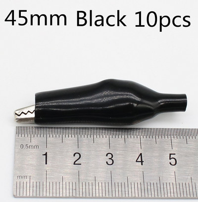 10 tk/partii 28mm/35mm/45mm metallist alligaatoriklamber G98 krokodilli elektriline klamber sondimõõturi testimiseks, must/punane plastpagasiga