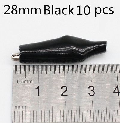 10 tk/partii 28mm/35mm/45mm metallist alligaatoriklamber G98 krokodilli elektriline klamber sondimõõturi testimiseks, must/punane plastpagasiga