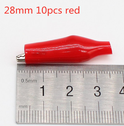 10 tk/partii 28mm/35mm/45mm metallist alligaatoriklamber G98 krokodilli elektriline klamber sondimõõturi testimiseks, must/punane plastpagasiga