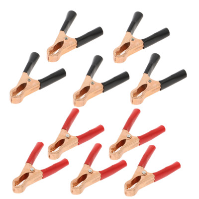 2tk/10tk 50A 80mm krokodilliauto haagissuvila kaubiku aku testimisjuhtme klambrid isoleeritud alligaatoriklambrid kõrge kvaliteediga punane + must