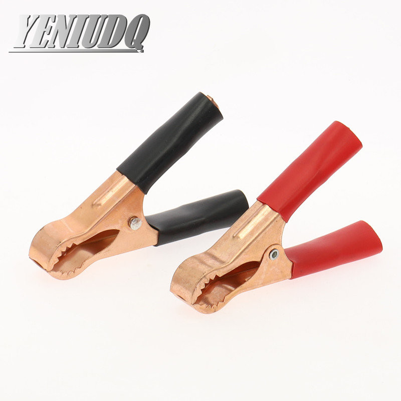 2tk/10tk 50A 80mm krokodilliauto haagissuvila kaubiku aku testimisjuhtme klambrid isoleeritud alligaatoriklambrid kõrge kvaliteediga punane + must