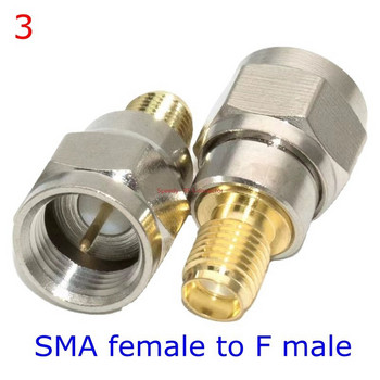 2 бр./лот SMA към F TV женски мъжки прав конектор RPSMA към F Quick Plug адаптер Коаксиален конектор Месингово позлатено високо качество