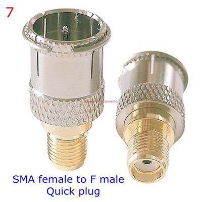 2Pcs/lot SMA na F TV ženski muški ravni konektor RPSMA na F brzi utikač adapter koaksijalni konektor mesing pozlaćen visoke kvalitete
