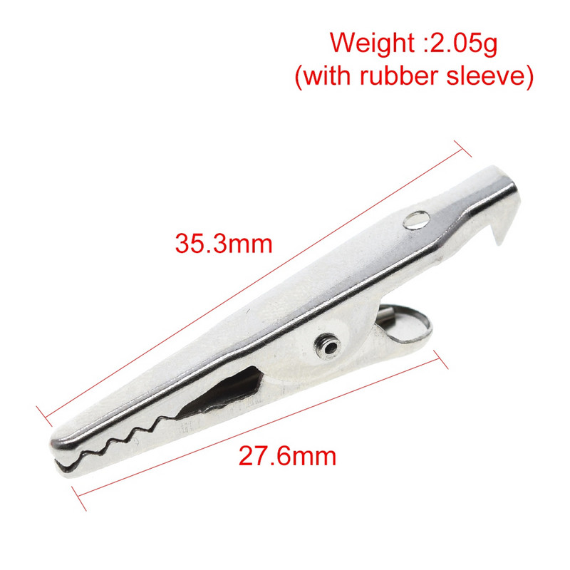 10 tk/partii 28 mm metallist alligaatoriklamber G98 krokodilli elektriline klamber sondimõõturi testimiseks, must ja punane, plastpagasiga.