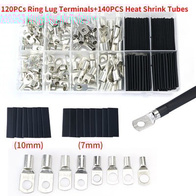 260/240/60CPS Asortiman Automobili Bakreni prstenasti terminalni konektor za žicu sa stiskanjem golih kabela Baterijski terminali Komplet lemljenih konektora