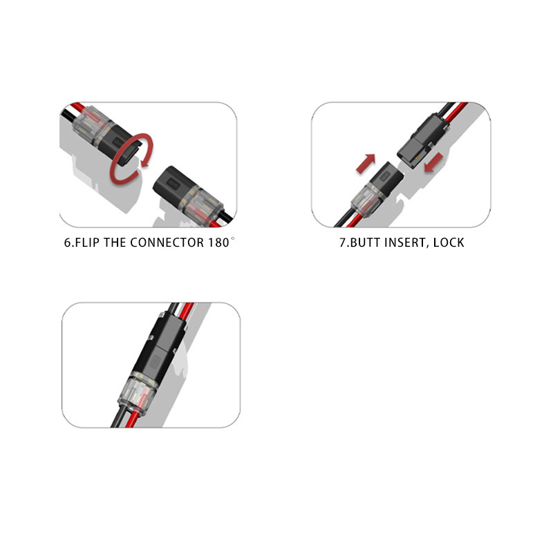 10 vnt. 2 kontaktų greito sujungimo elektros kabelio laido jungties gnybtai, skirti 22-20AWG LED juostoms automobilio laidų jungtims