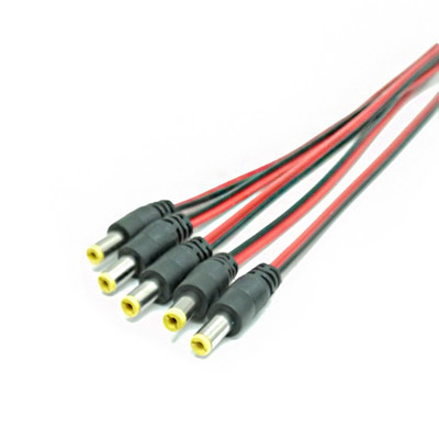 5gab 10gab 5,5x2,1 mm vīrišķā kontaktdakša 12V līdzstrāvas barošanas kabeļa ligzda videonovērošanas kamerai savienotāja astes pagarinātājs 24V līdzstrāvas vads