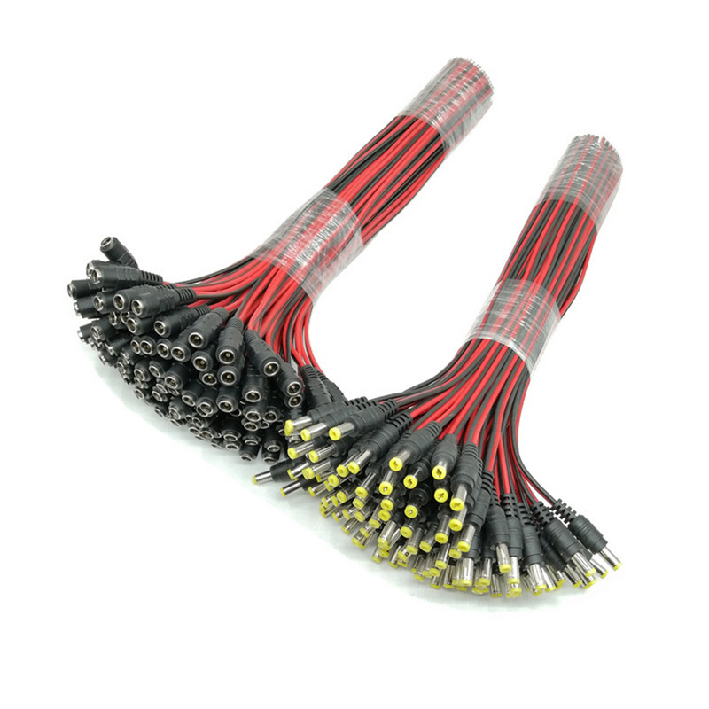 5gab 10gab 5,5x2,1 mm vīrišķā kontaktdakša 12V līdzstrāvas barošanas kabeļa ligzda videonovērošanas kamerai savienotāja astes pagarinātājs 24V līdzstrāvas vads