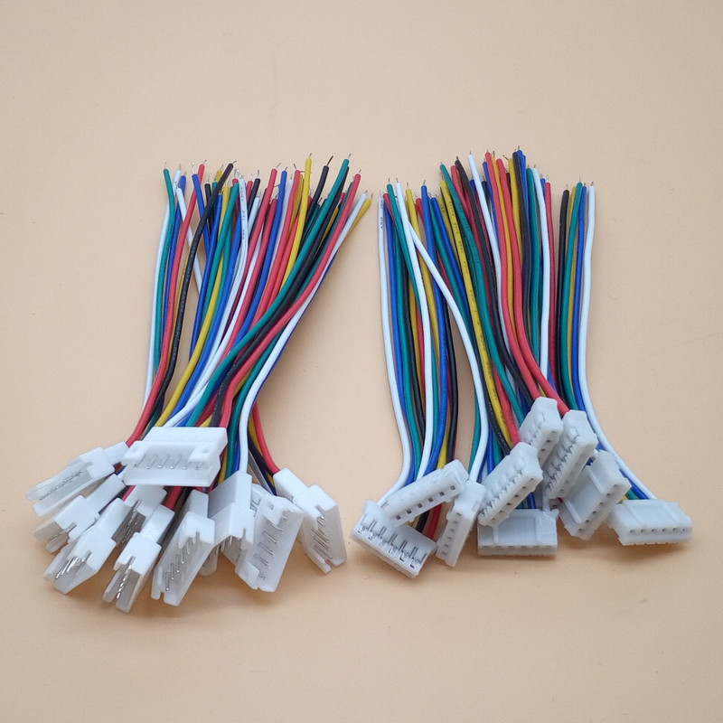 10 pair Micro JST PH 2.0 2P 3P 4P 5P 6PIN vīrišķais kontaktdakšas savienotājs ar vadu kabeļiem 100 mm