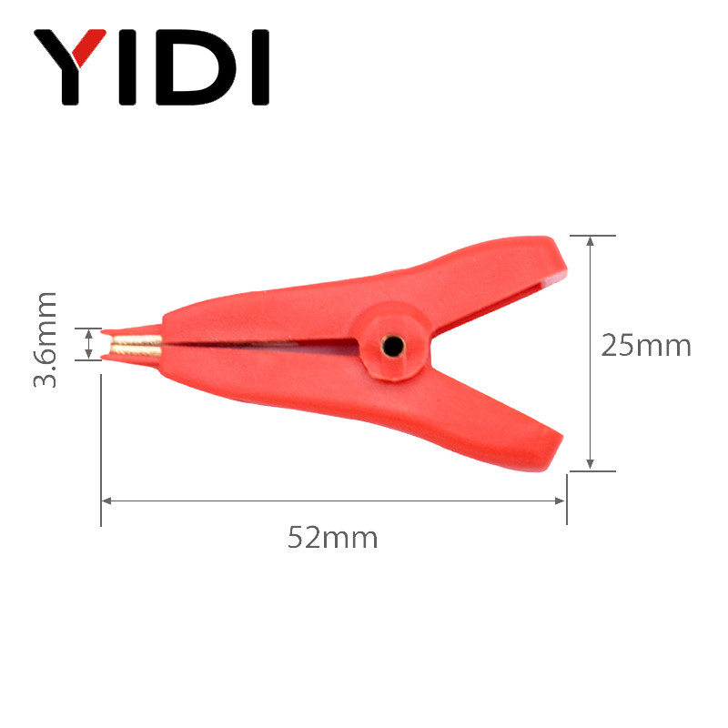 YIDI izolirana 5A ravna krokodilska stezaljka, 52 mm LCR Kelvin bakarna mjedena aligatorska stezaljka, metalne ispitne stezaljke za kabelsku bateriju