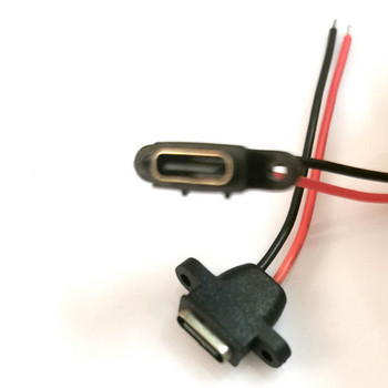 USB 3.1 конектор тип-C 2-пинов SMD SMT заваръчна тел женски водоустойчив женски контакт гумен пръстен порт за бързо зареждане с голям ток