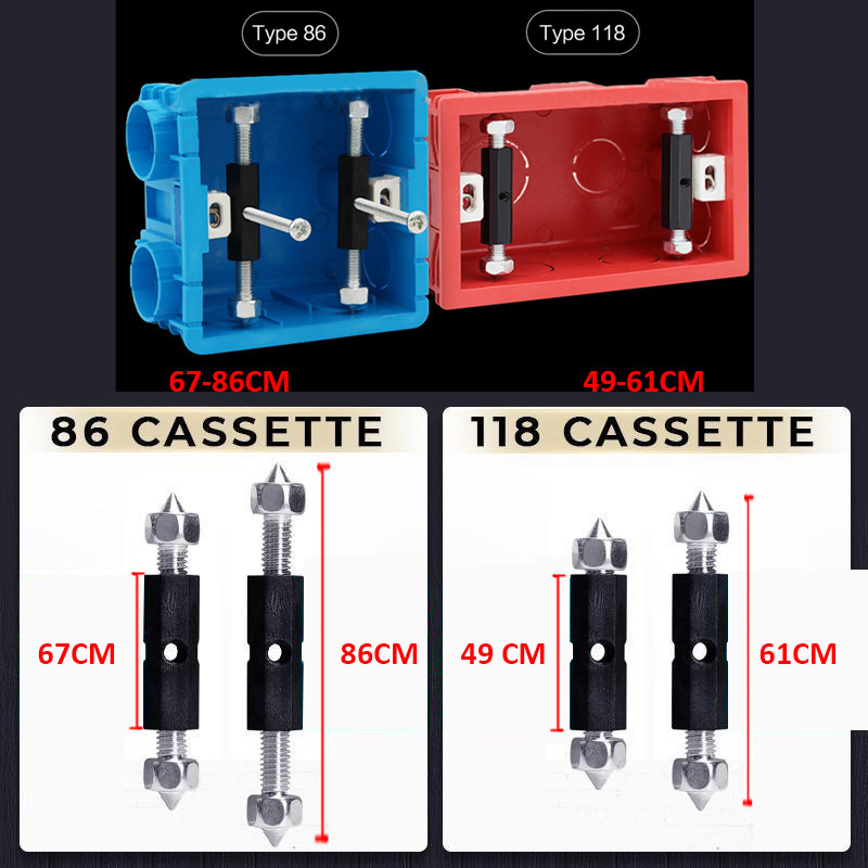 86/118 Vrsta prekidača Kazeta Vijak Potporna šipka Ploča Kazeta Donja kutija Popravljač za zidnu utičnicu Alati za popravak dna kutije Dostupno
