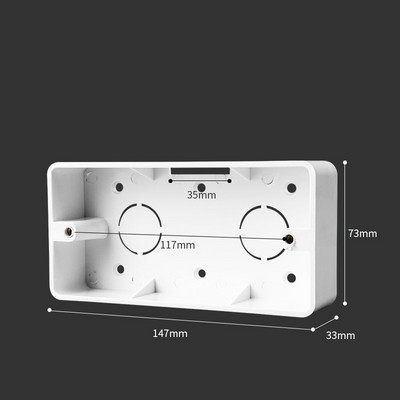 118 tips Universāls Divu pozīciju, trīs pozīciju, četru pozīciju slēptās sadales kārbas slēdža ligzda Taisnstūra apakšējā kārba Balta