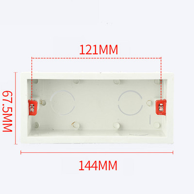 118 tips Universāls Divu pozīciju, trīs pozīciju, četru pozīciju slēptās sadales kārbas slēdža ligzda Taisnstūra apakšējā kārba Balta
